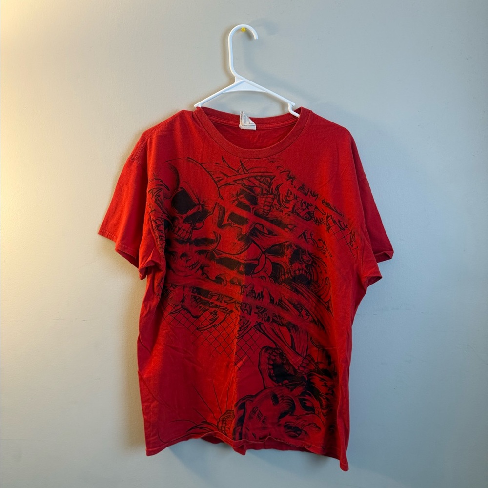 Skull Graphic Red T-Shirt